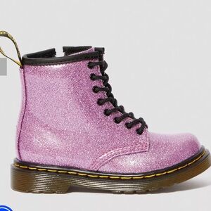 Dr Martens Air Wair Girls 1460 Pink Glitter Boots size 8